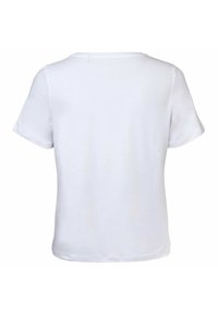 Camiseta blanca de manga corta vista desde atrás, con un cuello redondo y un corte relajado.