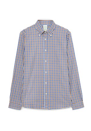 CHECKED WITH BUTTON DOWN COLLAR - Camicia - light blue