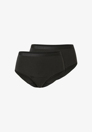 Culottes hipsters en coton noir avec une taille lisse, présentant une couleur unie et un design simple. Pack de deux.