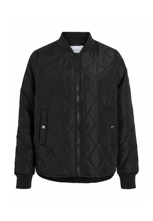 VILA, QUILTED JACKET VITATE ZIPPER - Blouson Bomber - black beauty