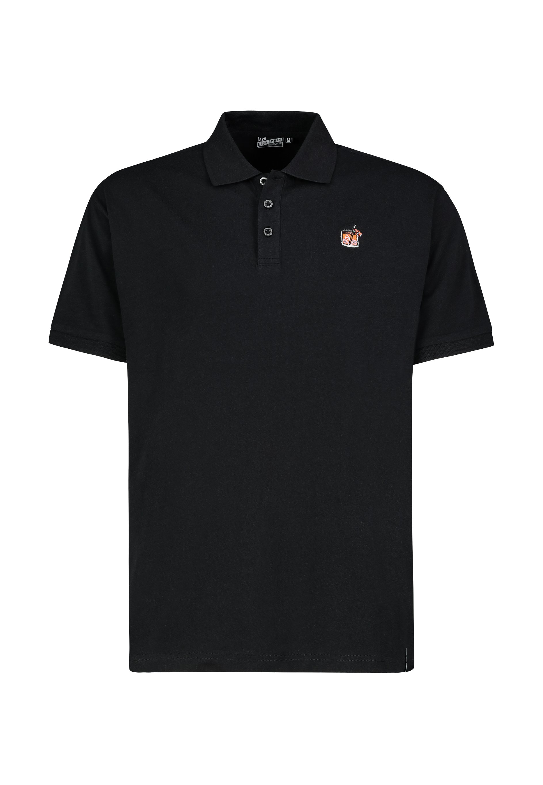Eight 2 Nine DESIGN MIT LOGO STICKEREI - Polo shirt - schwarz
