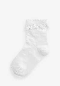 Next 5 PACK RICH HEART TEXTURE RUFFLE - Zoknik - white