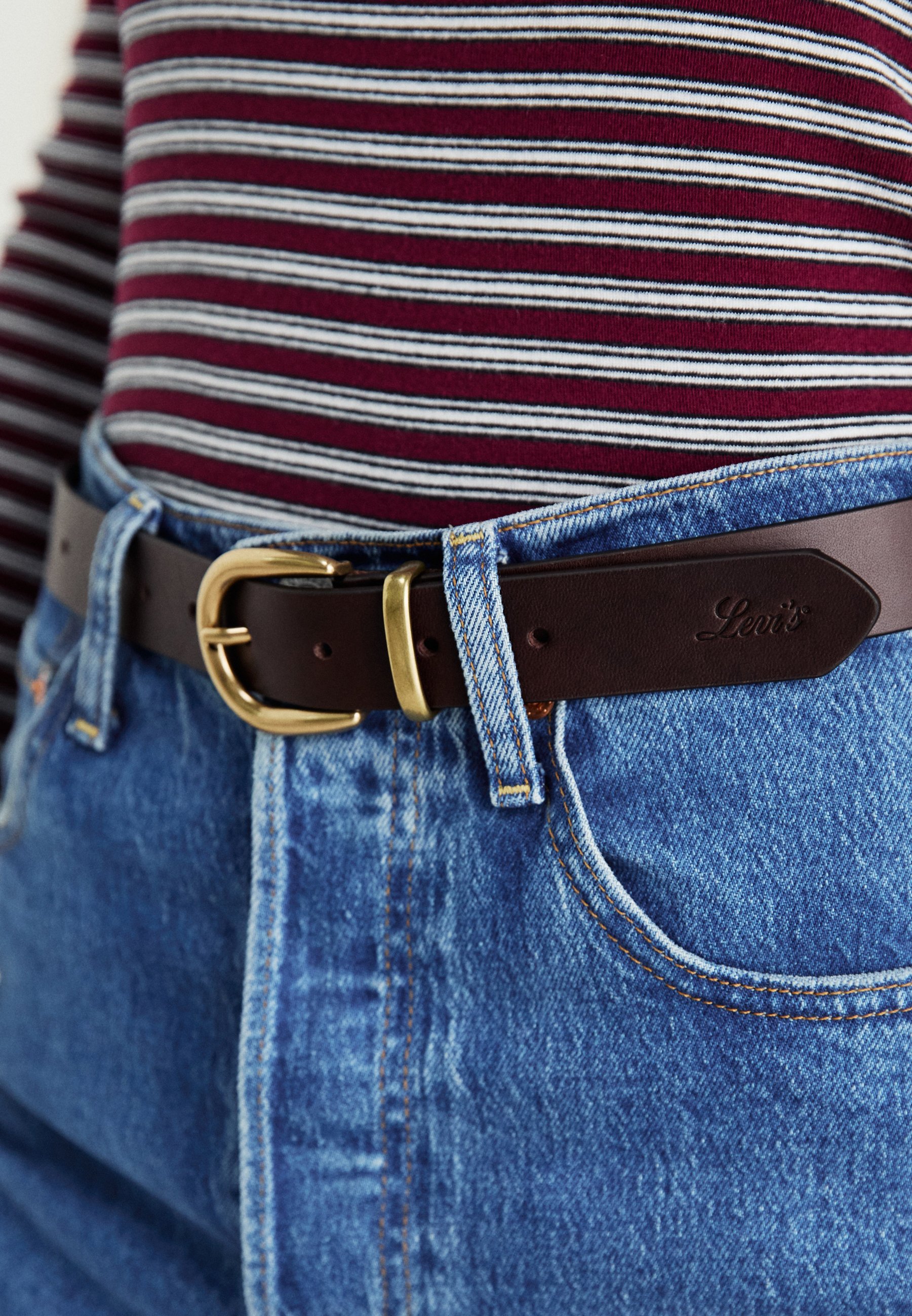 PHOEBE SUEDE BELT SIZE MEDIUM Phoebe Belt - Brown | Levi main image 2