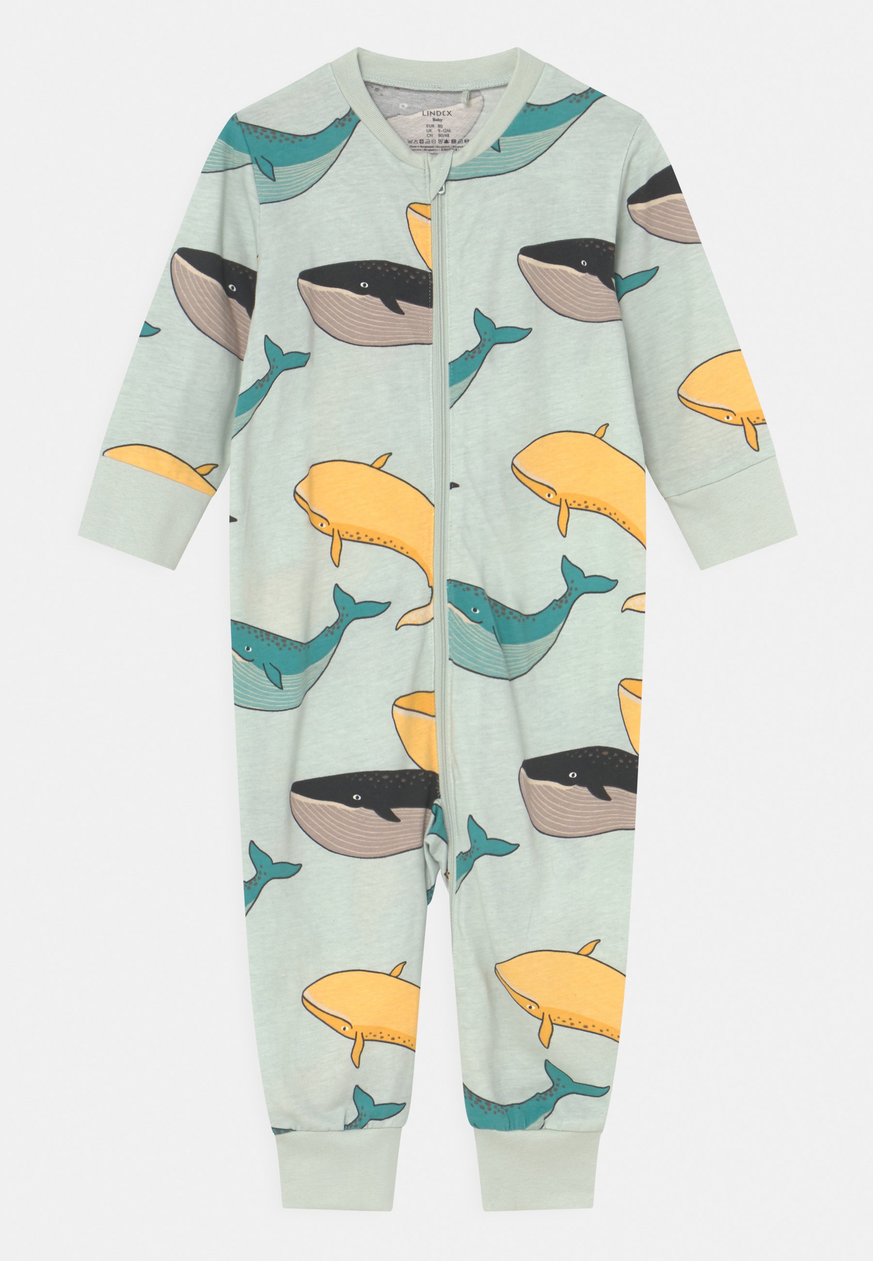 Lindex WHALE UNISEX - Pyjamas - light aqua/light green - Zalando.co.uk