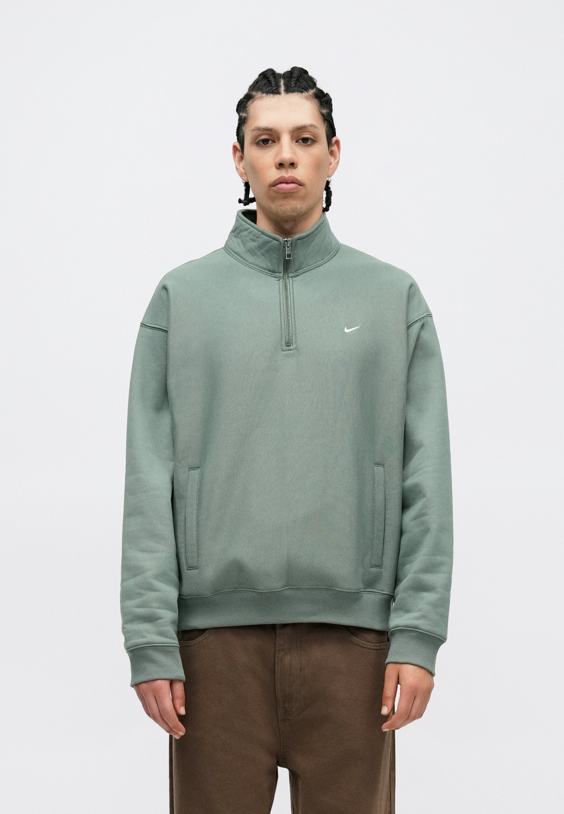 nike swoosh quarter zip funnel sweatshirt