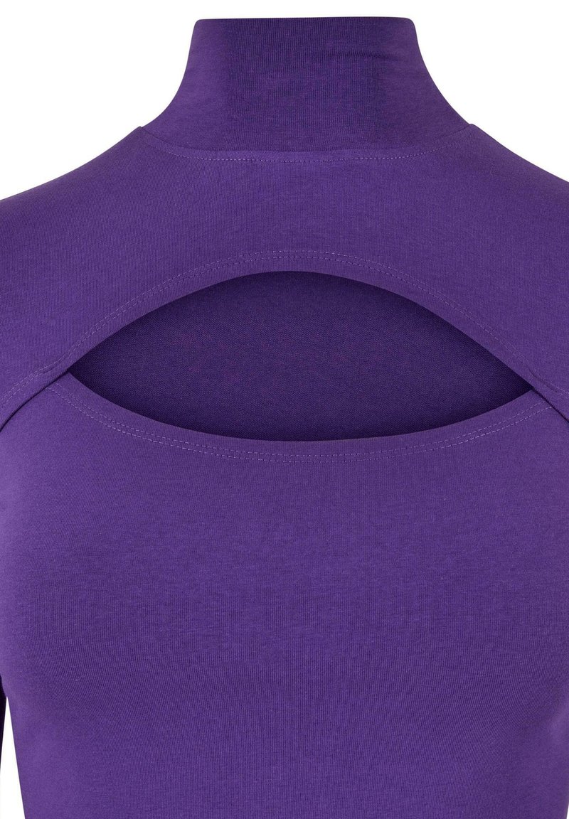 Beluring Maglietta Donna A Maniche Lunghe Con Scollo A V Incrociato – Viola, Taglia M - 5