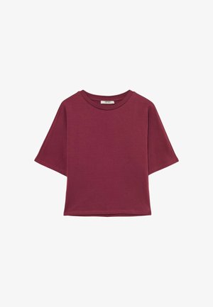 Stradivarius, JAPANESE SHORT SLEEVE T-SHIRT 07063630 - T-shirt basic - mottled dark red