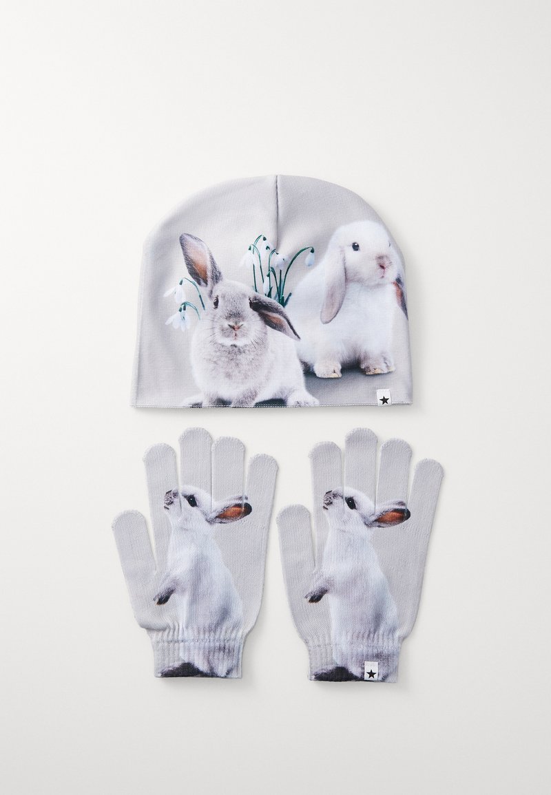 Molo KAYA HAT AND GLOVES UNISEX SET - Rokavice - beige