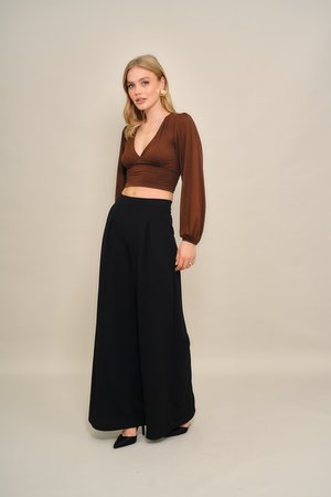CRISSY BACKLESS - Hosszú ujjú felső - dark brown