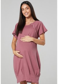 Happy Mama MATERNITY SKIN TO SKIN DELIVERY GOWN Nightie dusky