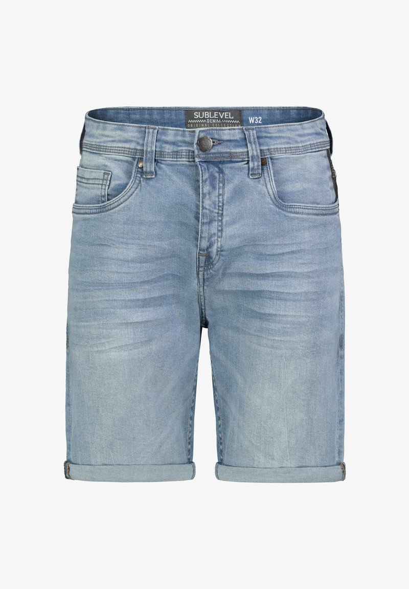Sublevel BERMUDA IN USED-LOOK - Jeans Shorts - hellblau