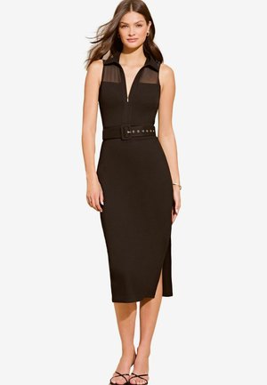 Lipsy SLEEVELESS HYBRID BELTED MIDI - Pouzdrové šaty - black
