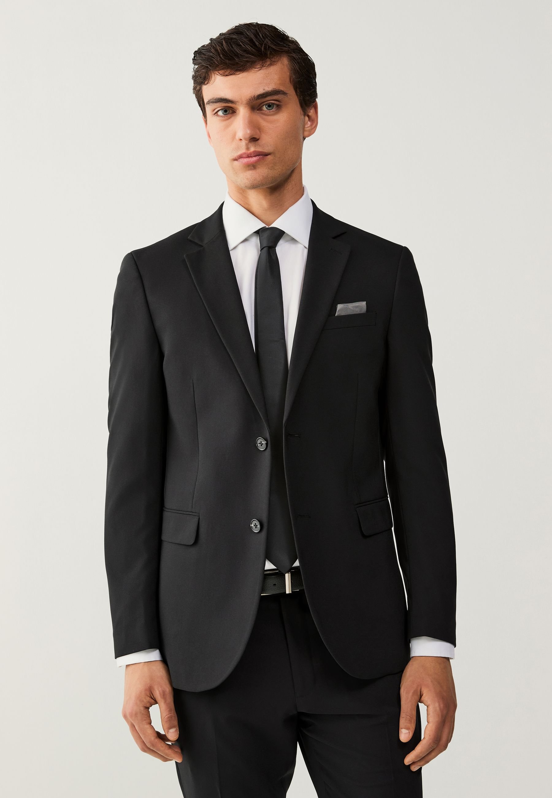 Next SLIM FIT ESSENTIAL - Suit jacket - black - Zalando Next SLIM FIT ESSENTIAL - Suit jacket - black - Zalando