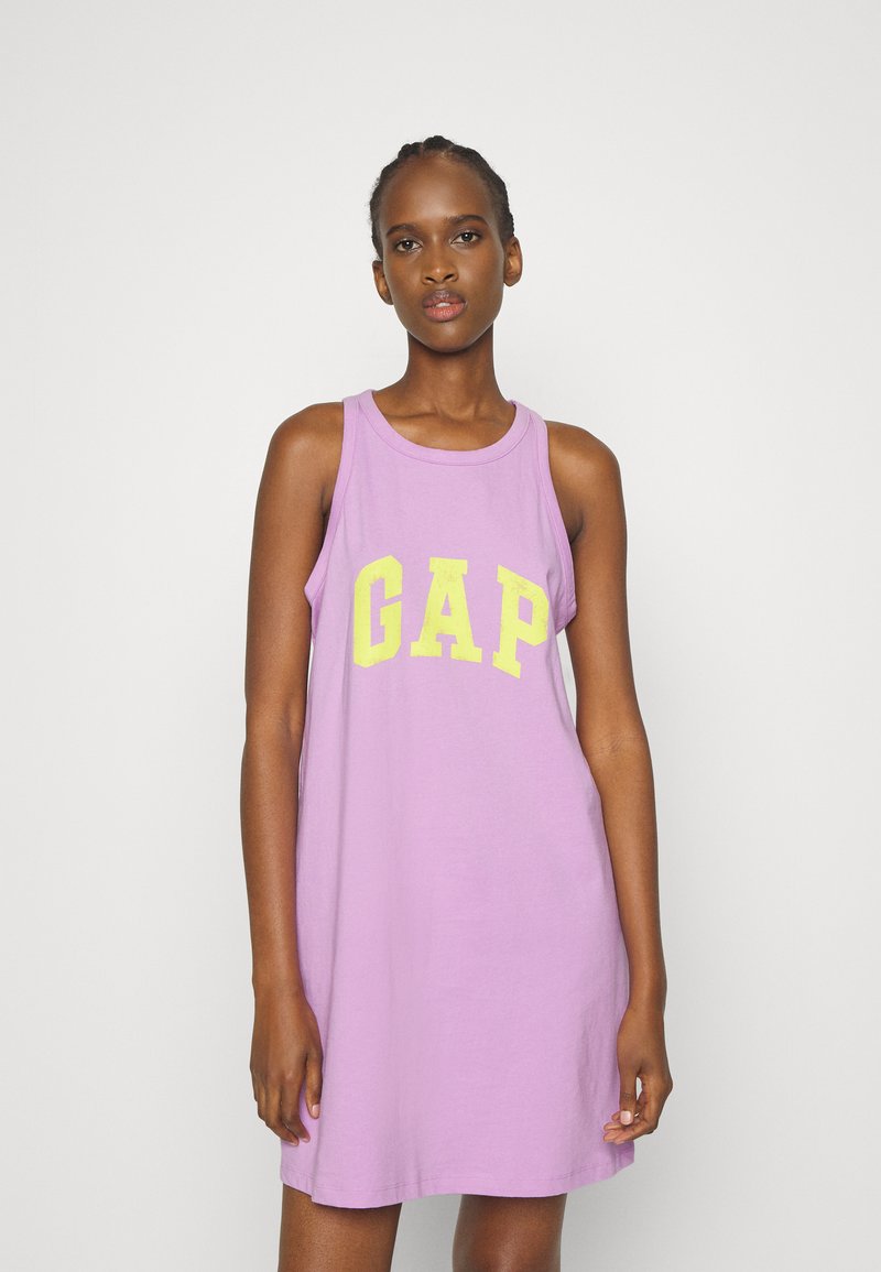 GAP LOGO RACER MINI DRESS Jersey dress purple rose/lightblue denim