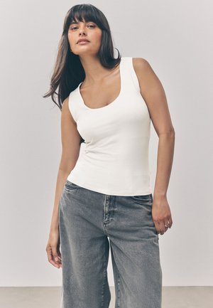 SCOOP NECK  - Tops - ecru white