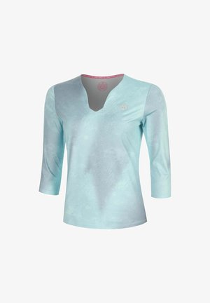 BIDI BADU, LONGSLEEVE FREEZE OUT V-NECK PRINTED LONGSLEEVE W - Langarmshirt - ocean blue