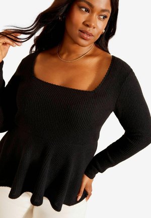 PEPLUM  - Svetrík - black