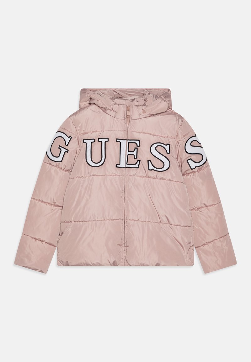 Guess JUNIOR HOODED PADDED PUFFER - Téli dzseki - brick rose