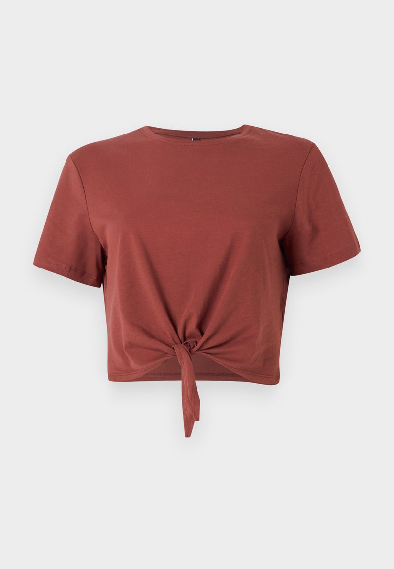ONLY ONLMAY LIFE SHORT KNOT - Basic T-shirt - sable/dark brown ...