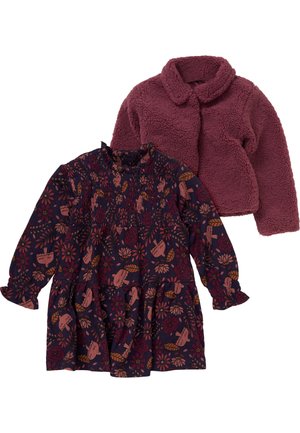 BLÄTTER XT - Fleece jacket - schwarz weinrot c