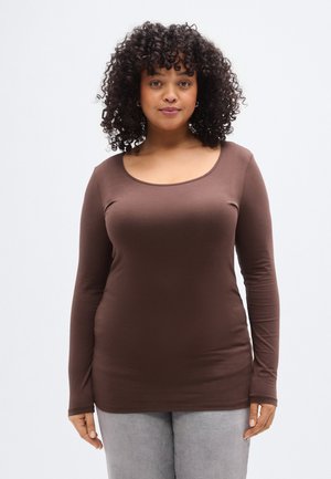 VMPAXI SOFT U NECK - Long sleeved top - chocolate martini