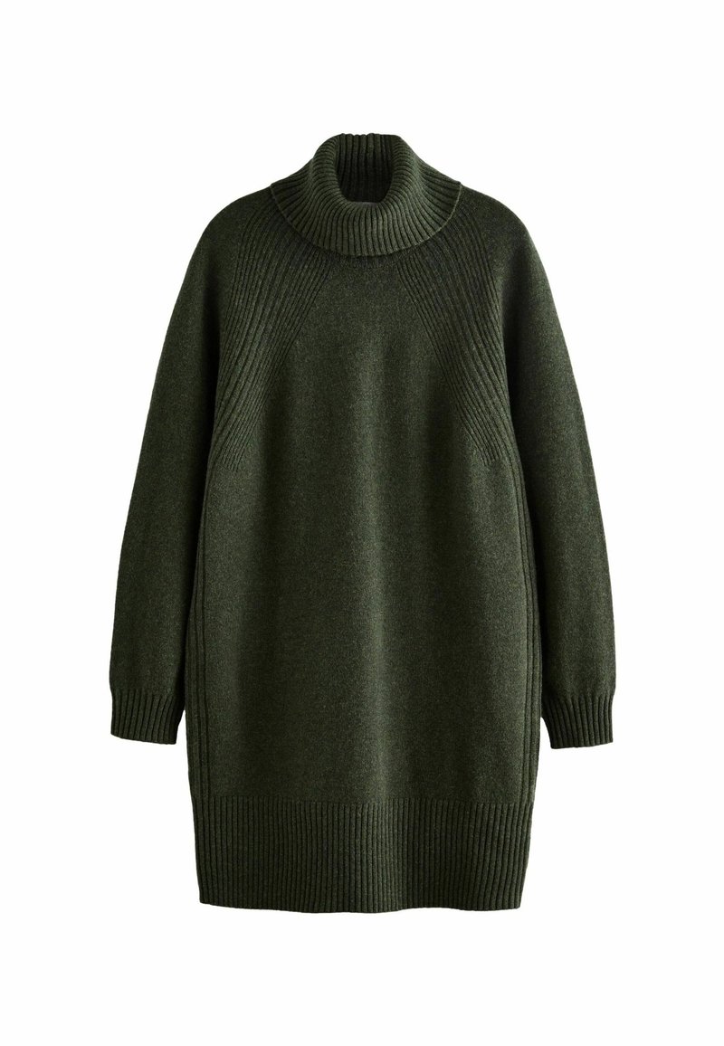 Next ROLL NECK SHORT REGULAR FIT - Jumper dress - green khaki/green -  Zalando