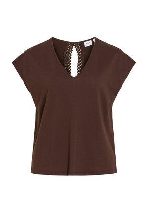 VILA, OBERTEIL MIT ANGESCHNITTENEN ÄRMELN VISYMA V-AUSSCHNITT - Blouse - coffee bean