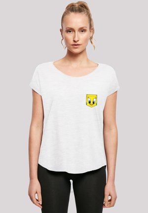 LOONEY TUNES TWEETY PIE FACE FAUX POCKET - Print T-shirt - white