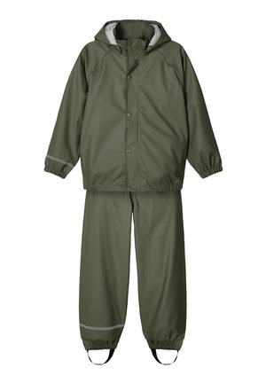 Name it NKNDRY RAIN SET UNISEX - Rain trousers - thyme