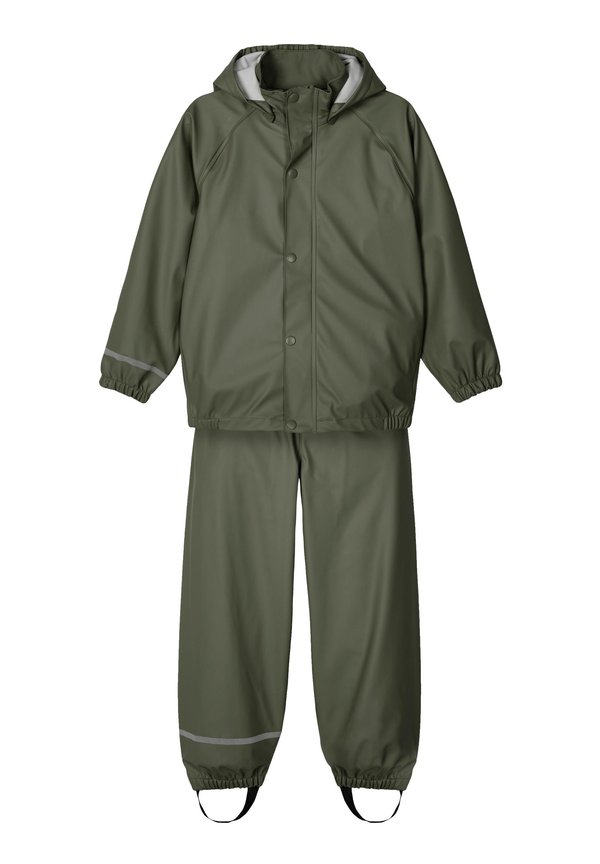 NKNDRY RAIN SET UNISEX - Regenhose - thyme