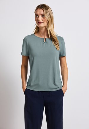 MIT CUT-OUT - Print T-shirt - blau