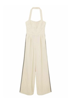 REGULAR FIT - VIOLA EMBROIDERY HALTERNECK WIDE LEG  - Kombinezons - cream