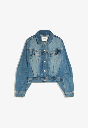 Bershka, CROPPED BALLOON DENIM JACKET 00888180 - Veste en jean - blue denim