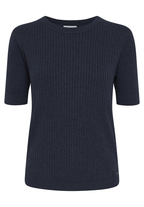 OXRIONA - Basic T-shirt - totaleclipsemelange2