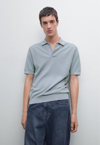 Massimo Dutti LIGHTWEIGHT V-NECK - Polotričko - blue