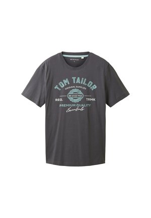 TOM TAILOR MIT LOGO - T-shirt z nadrukiem - tarmac grey