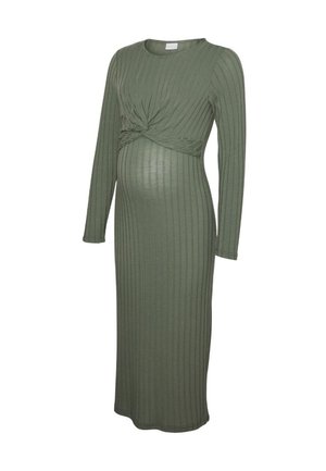 MAMALICIOUS, MLLUCY JUNE MIDI DRESS - Strikket kjole - sea spray