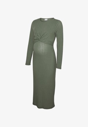 MAMALICIOUS, MLLUCY JUNE MIDI DRESS - Strikket kjole - sea spray