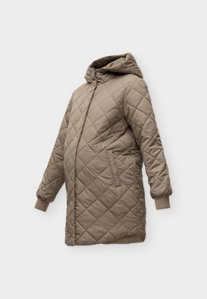 ONLY MATERNITY, OLMJULIET QUILTED HOOD ZIP COAT - Ελαφρύ μπουφάν - walnut