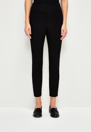 HIGH WAIST - Trousers - black