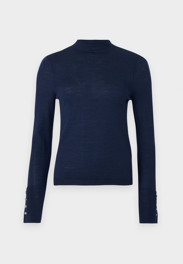 Merino Wool Button Sleeve Mockneck Top - Jumper2