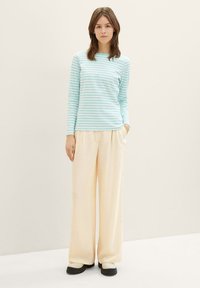 TOM TAILOR DENIM Tops ar garām piedurknēm - white mint stripe