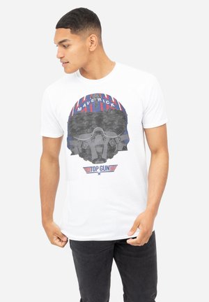 TOP GUN HELMET - Print T-shirt - white