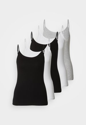 5 PACK - Tops - black/white/mottled light grey