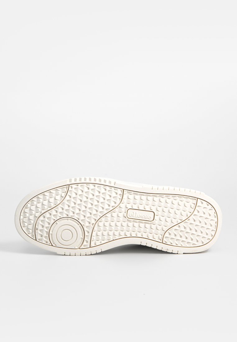 Suola in gomma bianca per sneaker con motivi testurizzati, accentuazione circolare, logo del marchio e battistrada a contrasto per trazione. Finitura liscia.