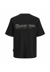 Sort bomuld T-shirt med et grafisk print på ryggen med hvid tekst og et hævet "Aerial" logo, korte ærmer og et klassisk fit.