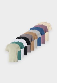 10-Pack Relaxed Essential Tees - Paprasti marškinėliai - black/grey/blue/tan/plum/green/fog/white