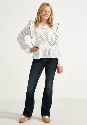 Lindex, LINDEX CRINKLED BLOUSE WITH FLOUNCES LINDEX - Pusero - off white