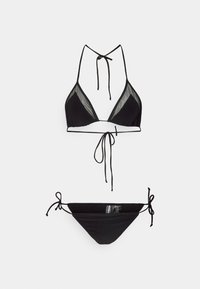 TRIANGLE BRA MINI STRING BOTTOM SET - Costum de baie din două piese - black