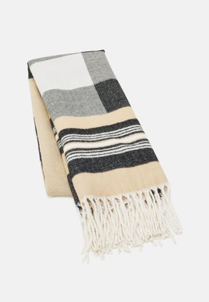 WOVEN CHECKS STRIPES - Scarf - black